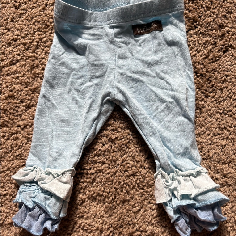 MATILDA JANE Light Blue Ruffle Baby Pants
